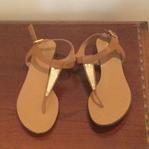 Halogen leather thong sandals